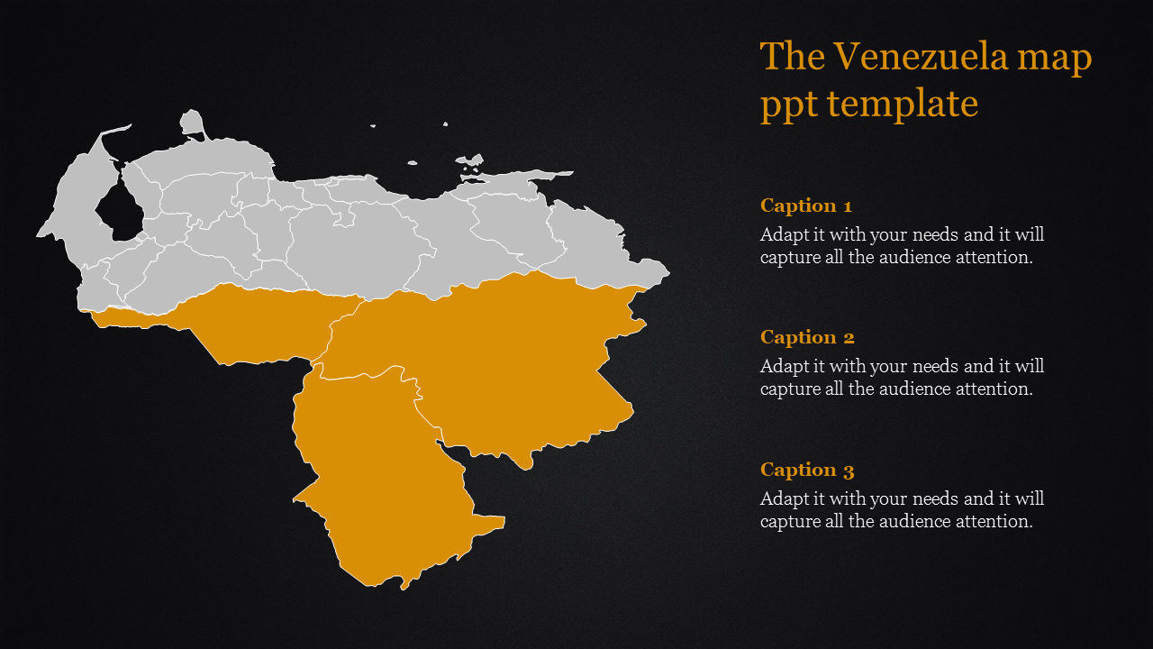 map ppt template-The Venezuela map ppt template